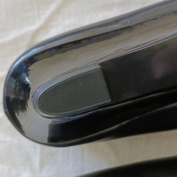 Ralph Lauren wedges, patent leather, open toe, NEW, sz 7.5 - Picture 5 of 8